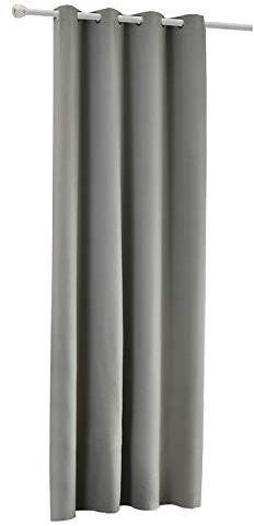 Laneetal Verdunklungsvorhang mit Ösen 1 Stück Leichter Thermovorhang Blickdicht Verdunklungsgardine in Dunkelgrau 135x245 cm Thermogardine für Schlafzimmer Lichtundurchlässig