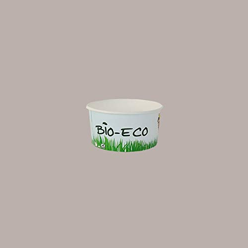 Lucgel Coppette Carta Gelato 160cc Biodegradabile e Compostabile PLA, 200 Pezzi