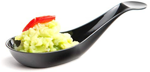 D-Work 50 Cuillères Bouchées Indhye 1,7 cl - 102 x 38 x Ht. 32 mm - Réutilisables, Recyclables, 100% Françaises - Cuillères Noires Élégantes pour Réceptions, Buffets et Présentations Gastronomiques