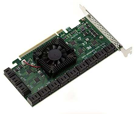KALEA-INFORMATIQUE Scheda controller PCI Express PCIe 3.0 x16 con 24 porte per unità disco SATA 6G. Chipset ASM1812 e ASM1064.
