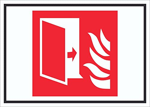 HB-Druck Brandschutztür Brandschutz Symbol Schild A2 Rückseite selbstklebend