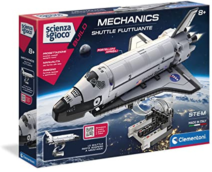 Clementoni Scienza e Gioco Build - Shuttle Fluttuante, Set Costruzioni per Bambini 8+ Anni, Laboratorio di Meccanica con Modellino di Shuttle in Tensegrità, Made in Italy, Lingua Italiana, 19270