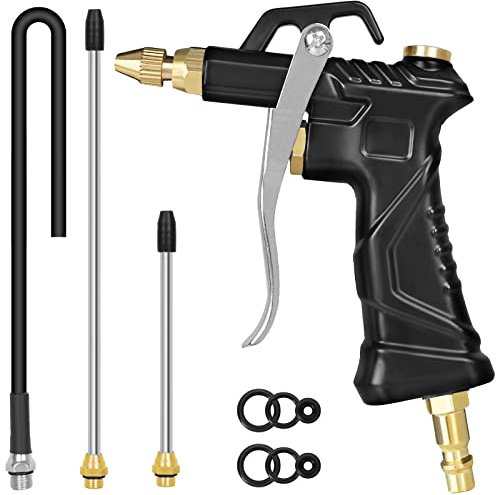 Pistolet à air comprimé pour raccord rapide 1/4 BSP, Avec 4 buses Pistolet de soufflage d'air comprimé haute pression outil de nettoyage industriel, Pistolet de soufflage d'air comprimé