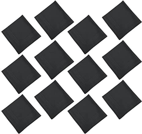 Perfeclan 12 Teiliges Herren Retro Plaid Design, Schwarz, 43 x 43 cm