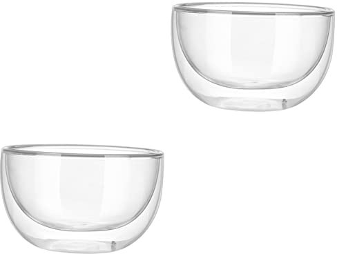 Alipis Lot De 2 Bols À Bagatelle Bols À Dessert À Yaourt À Glace À Salade Transparents en Verre Borosilicate