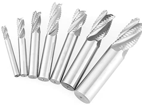 7 Teile/satz 4 Flöten Schaftfräser 6-20mm Schruppen Schaftfräser Set 20mm Hss Schaftfräser Fräser Schruppen Spanbrecher Fräser