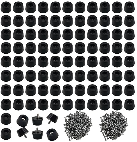 Soft Cutting Board Rubber Feet - 200 Pieces Non Slip Small Rubber Feet with 304 Stainless Steel Screws, 0.31x0.59(HD), Rubber Feet for Cutting Board Ideal for Kitchen and Furniture