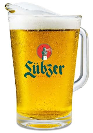 Lübzer Pils Glas-Pitcher, Biergrug, Karaffe, 1,5 Liter