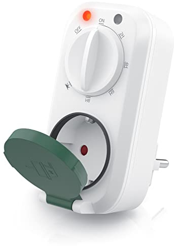 CSL - Digitaler Countdown Timer/Schaltsteckdose mit integrierter LED Anzeige (Timer-Steckdose für den Innenbereich, Countdown in 4 Stufen einstellbar, mit erhöhtem Berührungsschutz
