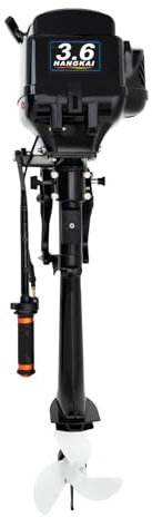 OUKANING 2/4 Takt Außenbordermotoren Für Boote, Außenborder Benzin Bootsmotor, Dreiflügeliger Propeller, 1 Zylinder, Für Aufblasbare Boote, Fischerboote (Typ B: 2-Takt, 3.5PS, halb Wasserkühlung)