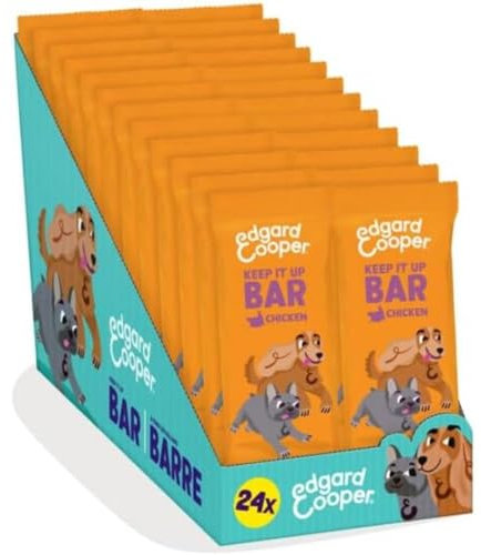 Edgard Cooper Hundeleckerli, Keep it Up Bar (Huhn, 30g x 24) Adult & Welpen Leckerlis, Getreidefrei, Natürliche Zutaten, hoher Proteingehalt und frisches Fleisch