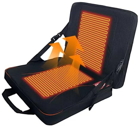 Heated Seat Cushion with 3-Second Quick Heat & Memory Foam, Portable Heating Pad for Office Chair, Stadium - Foldable Design (Oxford Black)