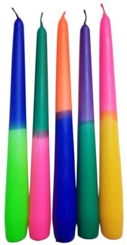 DIP DYE KERZEN SET Kerzen bunt mit Farbverlauf, Kerzen mehrfarbig in neon, pastell und bunt extra lang, Geschenk Frau, Freundin Mitbringsel Erwachsene, Geschenk Geburtstag Kollegin GLOWYBOX (5)