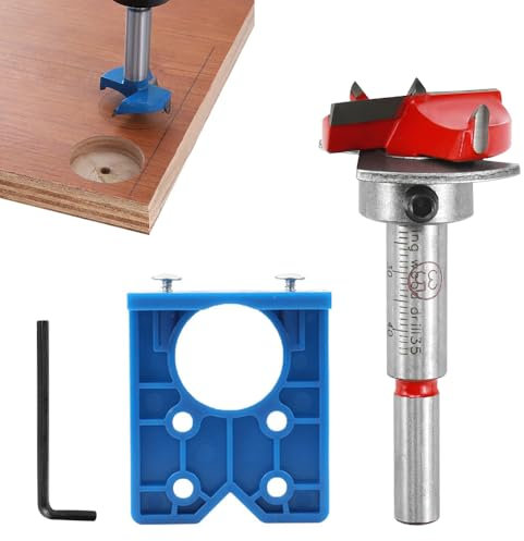 STCRERAG Dima per Foratura Cerniere 35mm Metallo Set Punte Forstner, Kit Guide Cerniere Nascoste Carpenteria
