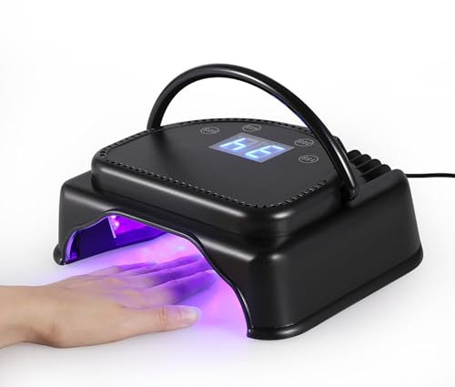 Layhou 64W 32LEDs Nageltrockner Lampe Nagelhärtung Maschine mit Hebegriff Touch Sensor LCD Bildschirm leistungsstarke Nagellack Gel Trockner Salon Tool