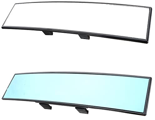 WANGZEYU RüCkspiegel Auto 1 PCs Universal Car Mirror Innenansichtspiegel Auto Rückspiegel Anti-Blend-Weitwinkel-Oberfläche Blaues Spiegel Autozubehör Innenspiegel(Anti-Glare Blue)