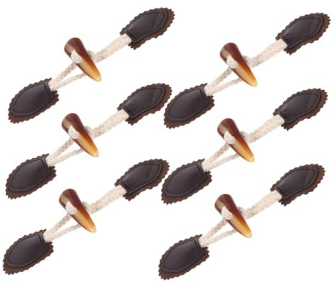 Sewroro 6paare Knebelknöpfe Aus Pu-leder Mit Horn-design Dekorative Verschlüsse Für Mäntel Und Strickwaren Einfach Anzunähen Vielseitig Für Diy Kleidung Pullover Und Jacken Geeignet