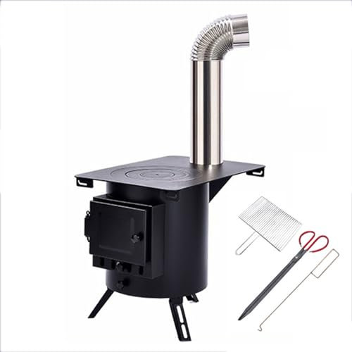 KUOYTT Poêle de Tente Petit poêle à Bois Poêle de Chauffage Rural d'intérieur Cuisinière sans fumée Convient pour Le Chauffage intérieur, Faire du thé, Cuisiner, Barbecue (Taille : A)