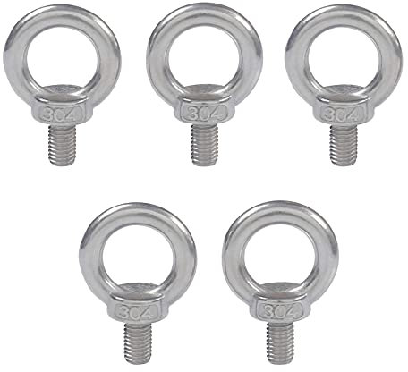 Augenschraube, Schulter-Augenschraube, Ringschrauben mit langem Schaft, Schulter-Augenschraube, 5 Stück Edelstahl-Augenschrauben, M8-Hardware-Augenmutter for lebende Hebe- und technische Hebegeräte(M8