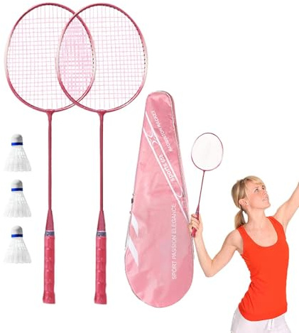 Badmintonracket, badmintonset för vuxna - stötdämpande badmintonutrustningsset för vuxna och barn | Badmintonracket inte lätt att bryta för att träna gratisspel