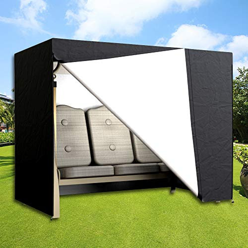 Funda para columpio de jardín de 3 plazas, impermeable, resistente, para sillas de patio al aire libre, resistente al viento, anti-UV, para todo tipo de clima, protección de muebles