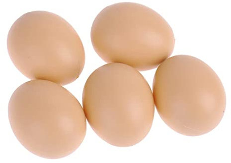 Generisch Künstliche Hühnereier, 5 Stück, 53 x 44 mm, Beige, Dekorativ