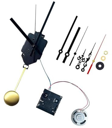 YIBOZI Präzises Pendel-Uhrwerk-Set mit 2 Zeigern, 9 mm/16 mm Schaft, 23,5 mm/17 mm Gewinde für Uhren-Reparatur
