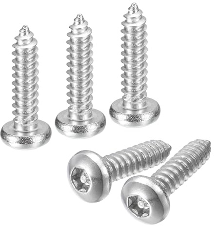 QUARKZMAN #14 x 1 Tornillos de Seguridad Torx, 10pcs Tornillos Autorroscantes de Cabeza de Botón Resistentes A La Manipulación, Acero Inoxidable 304 Anti-Robo