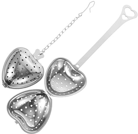 Cabilock 2 Pièces Infuseur à Thé Pratique Passoires à Boules à Thé Cœur Filtre Thé En Vrac En Forme De Infuseurs Diffuseur De Thé Passoire à Thé Silver Acier Inoxydable