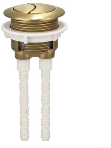 Réservoir de toilette double chasse d'eau en laiton brossé doré - 38 mm ABS à contrôle poussoir - Pièce de toilette à couplage rapproché doré brossé