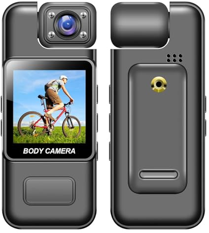 Annadue Mini Caméra pour Le Corps, Caméscope de Poche 4K avec Objectif Rotatif à 180 Degrés pour Les Voyages de Livraison de Sport