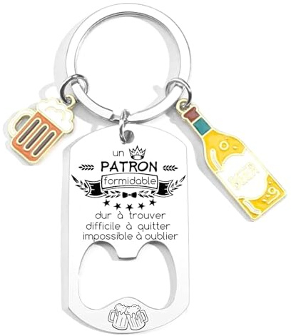 JRZDFXS Super Patron Porte Clef - Porte Clef Inox Idée Cadeau pour son Boss Ouvre Anniversaire Patron Cadeau pour son Chef Homme Accessoire Humour Départ Retraite Collègue Anniversaire Noël