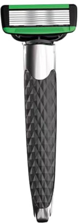 STOBAZA Rasoir de Sécurité Ergonomique Têtes Interchangeables 7 Couches Homme Argenté en Acier Inoxydable Rasage Précis