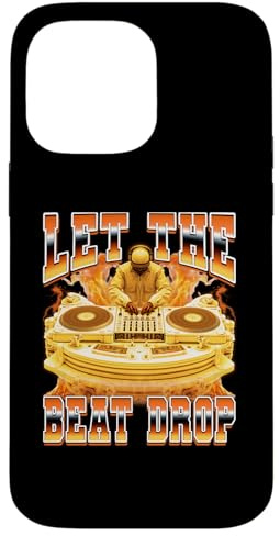 Disque de Jockey DJ Discjockey Plateau tournant années 90 Let The Beat Drop Coque pour iPhone 14 Pro Max