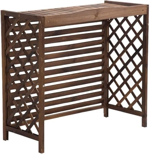 Housse de protection murale en bois pour climatiseur extérieur - Résistante aux intempéries - Convient à la plupart des unités standard - Idéale pour une utilisation toute l'année