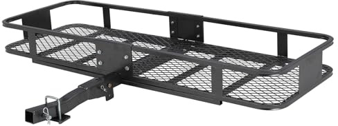 Garvee Portapacchi Posteriore per Auto e SUV - Acciaio Nero Resistente, Portabagagli da Gancio Traino 200 lb, Compatibile Attacco 2, Ideale per Viaggi, Campeggio, Trasporto
