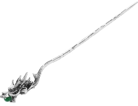 Toyvian Bacchette per Chioma Vintage a Forma di Drago in Lega di Zinco Argento Leggere e Versatili per Acconciature Tradizionali e Cerimonie come Matrimoni