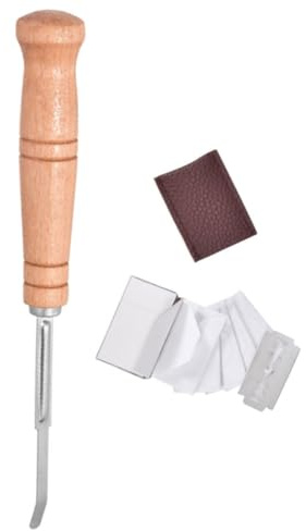TOMETURE Cuchillo para Cortar y Moldear Pan Hoja de Acero Inoxidable y Mango de Madera Ergonómico para Masa de Pan y Utensilios de Cocina
