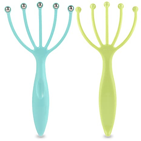 EMXGB Scalp Massager,Handheld Claw Head Massager for Deep Relaxation & Stress Reduction in The Office Home SPA. Blue and Green(2-Pack)