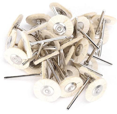 Hztyyier Set di spazzole Metalliche da 30 Pezzi, Ruote lucidanti per spazzole in Filo di Acciaio in Ottone Kit Completo per Utensili rotanti (Criniera di Pecora)