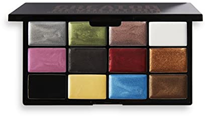 Makeup Revolution, Creator SFX Metallic Face Paint Palette, Special Effects Makeup, 12 Shades, 150g