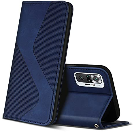 ZONNAVI Hülle für Xiaomi Redmi Note 10 Pro / 10 Pro Max, PU Leder Handyhülle mit Kartenfächer, Lederhülle Flip Wallet Case Schutzhülle für Xiaomi Redmi Note 10 Pro / 10 Pro Max (Blau)