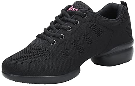 Damen Tanzschuhe Jazz Tanzsneaker Leicht Atmungsaktiv Sportschuhe Tanzen Fitness Yoga