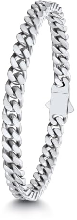 ChainsHouse Armband Herren Edelstahl Panzerarmband für Herren & Damen Silber/Schwarz/Gold 5/7/9/12MM 19/21/23CM