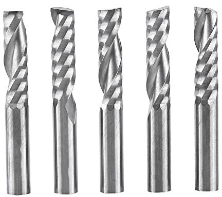 Bit Für CNC 6 Mm,6Mm Fräser,Fräser 6Mm Schaft,Vhm Fräser,CNC Fräse,Spiralfräser 6M 5Pcs 6Mm Schaft Wolframkarbid Einzelflöte Schaftfräser Spiralschn CNC Fräser