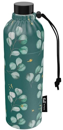 Emil Trinkflasche aus Glas für Mädchen & Jungen isolierte Glasflasche für Schule, Freizeit, Sport: Kinder & Eltern Eucalyptus (0,75l)