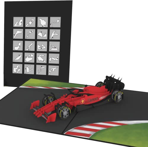 PopLife High-Speed Racing Car 3D Pop Up Card for All Occasions - Father’s Day, Birthday, Congratulations, Retirement, Work Anniversary - Race Car Drivers - For Husband, Son, Father, Friend