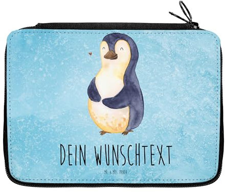 Mr. & Mrs. Panda Personalisierte Federmappe Pinguin Diät - Geschenke, mit Namen, Motivation, PersonalisierteS Stifte Etui, Federmäppchen, Abnehmen, Stiftemappe