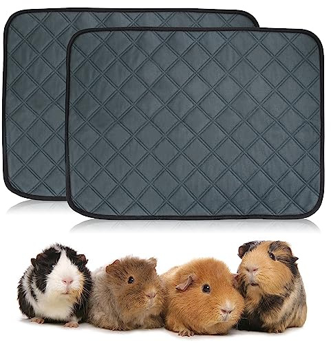2 Stück Meerschweinchen Käfig Einlagen Fleece Meerschweinchen Einstreu Saugfähig Meerschweinchen PIPI Pads Haustier-Urinunterlage Wiederverwendbar rutschfeste Meerschweinchen Matte, 60 * 44 cm