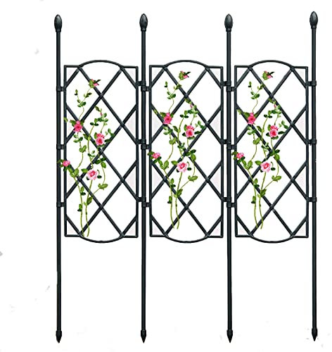 Rankgitter Rankhilfe Garten,Rankgitter kunststoffbeschichtetes Metall, Rankhilfe für Kletterpflanzen, zum Stecken, Rankspalier HxB: 135x46cm, 90x46cm，schwarz ( Size : 53in/135cm X 18.3 in/46.5cm )